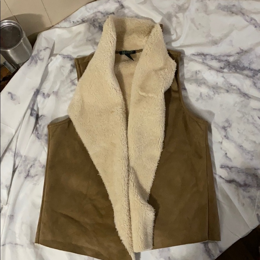 Lauren Ralph Lauren faux fur/faux suede vest
